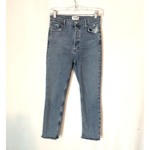 Agolde Jeans 26 Womens Nico Blue Button Fly High Rise Slim